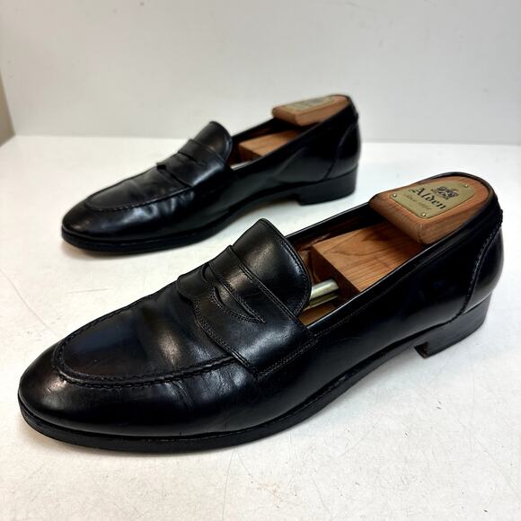 RESOLED Polo Ralph Lauren Purple Label Penny Loafer Bench Made in Italy 10 D main image 12